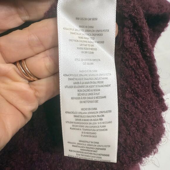 Joie Cranberry Stavan Metallic Detail Crewneck Sweater Sz M - Picture 5 of 11